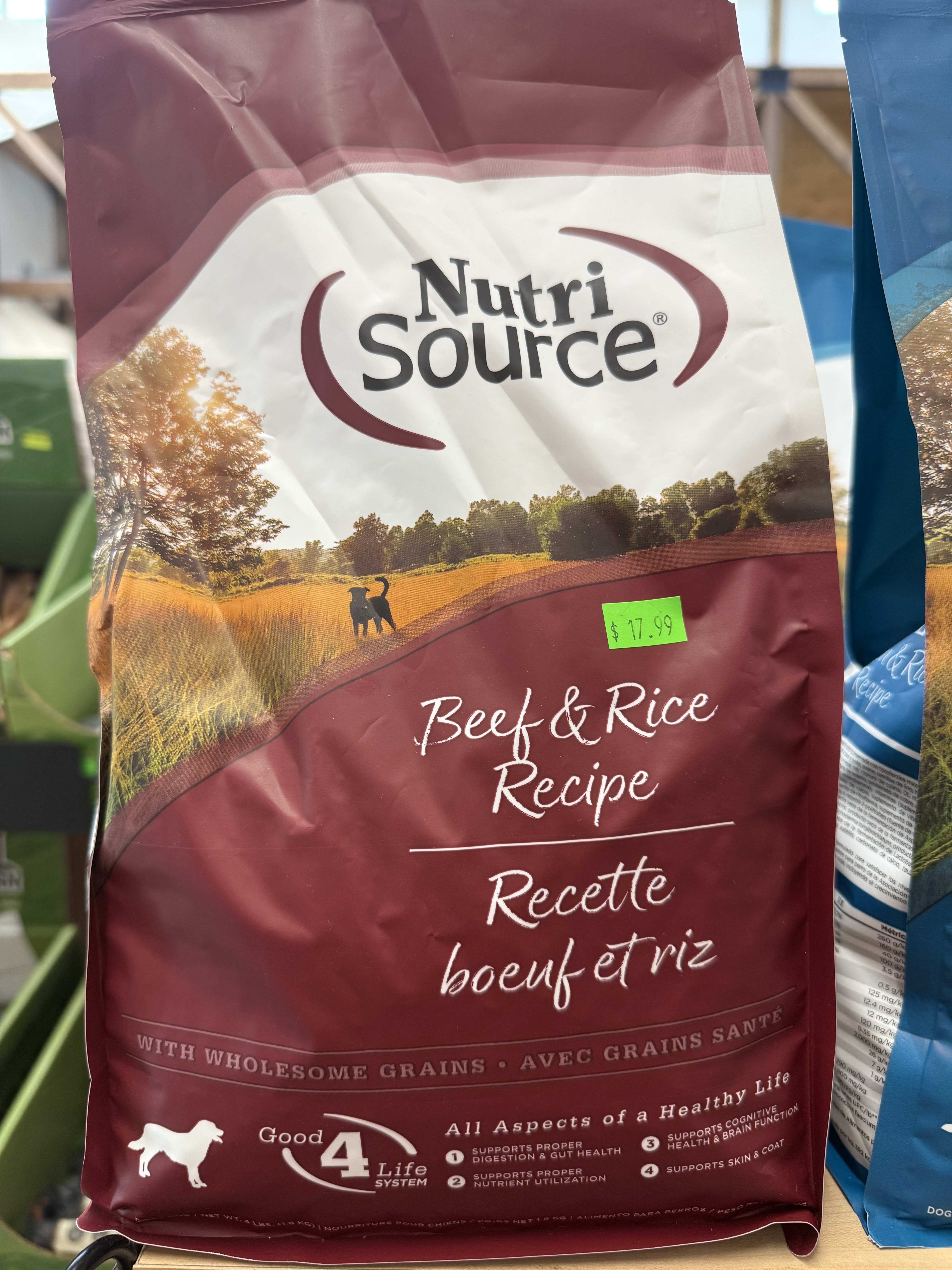 4lbs Nutri Source Beef and Brown Rice Dog Food