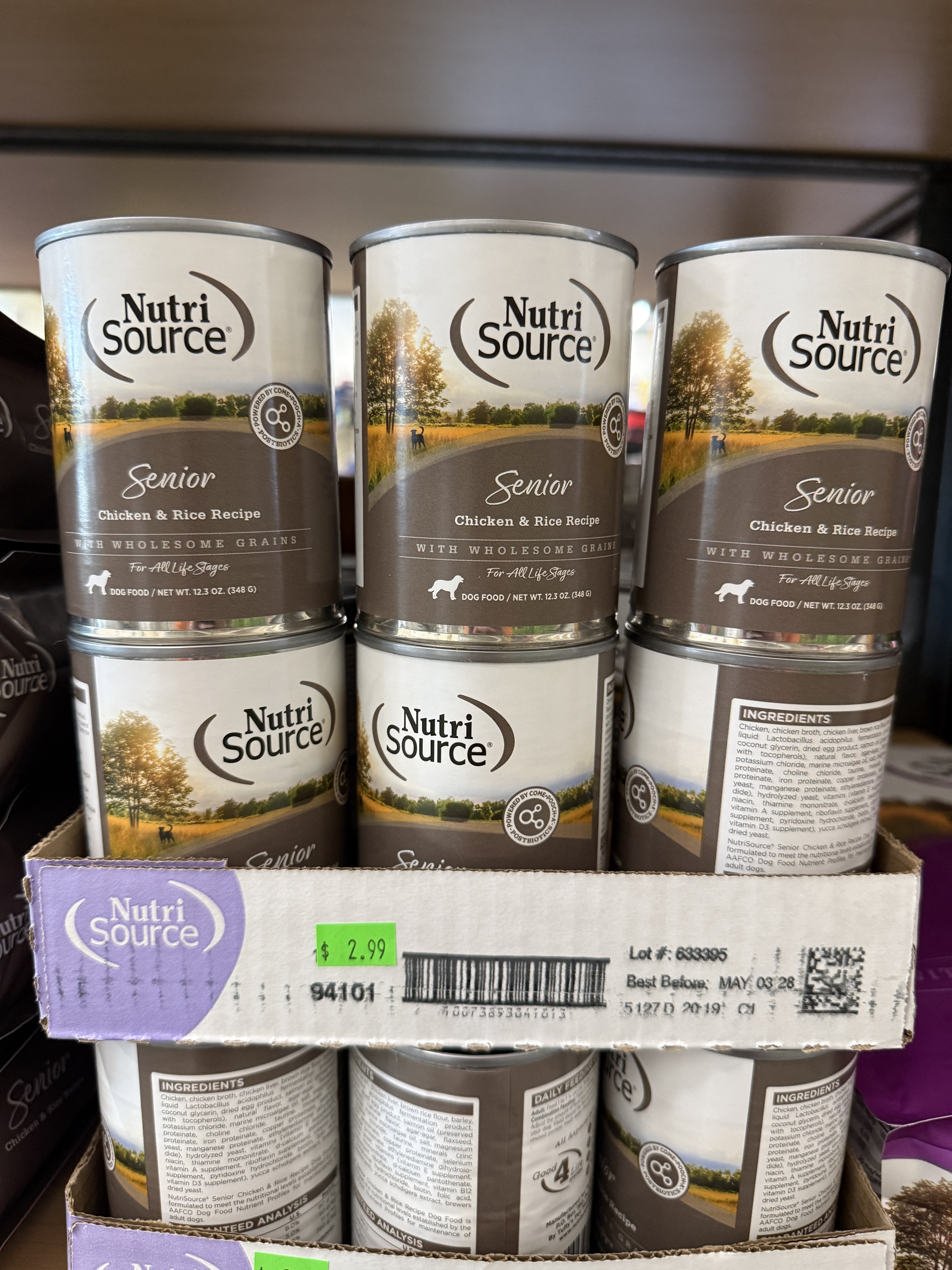 Nutri Source 13oz Senior Chicken & Rice Canned Dog Food