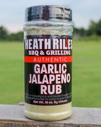 Heath Riles Garlic Jalapeno Rub 16oz Shaker