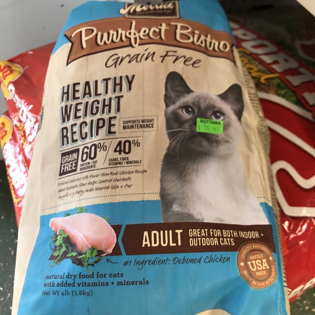 Merrick 4lbs Purrfect Bistro Grain Free Healthy Weight Recipe