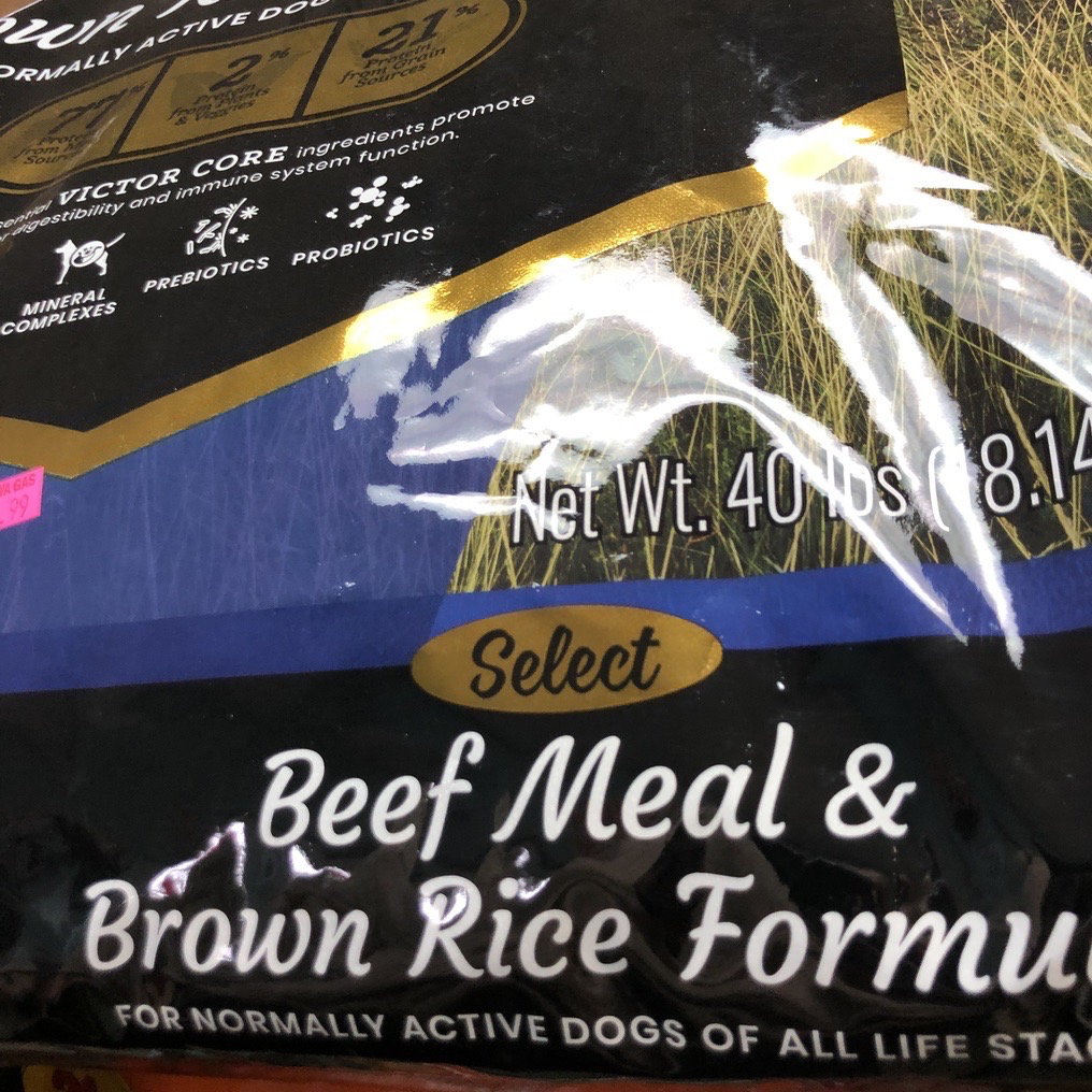 Victor Beef & Brown Rice 40# (Blue)