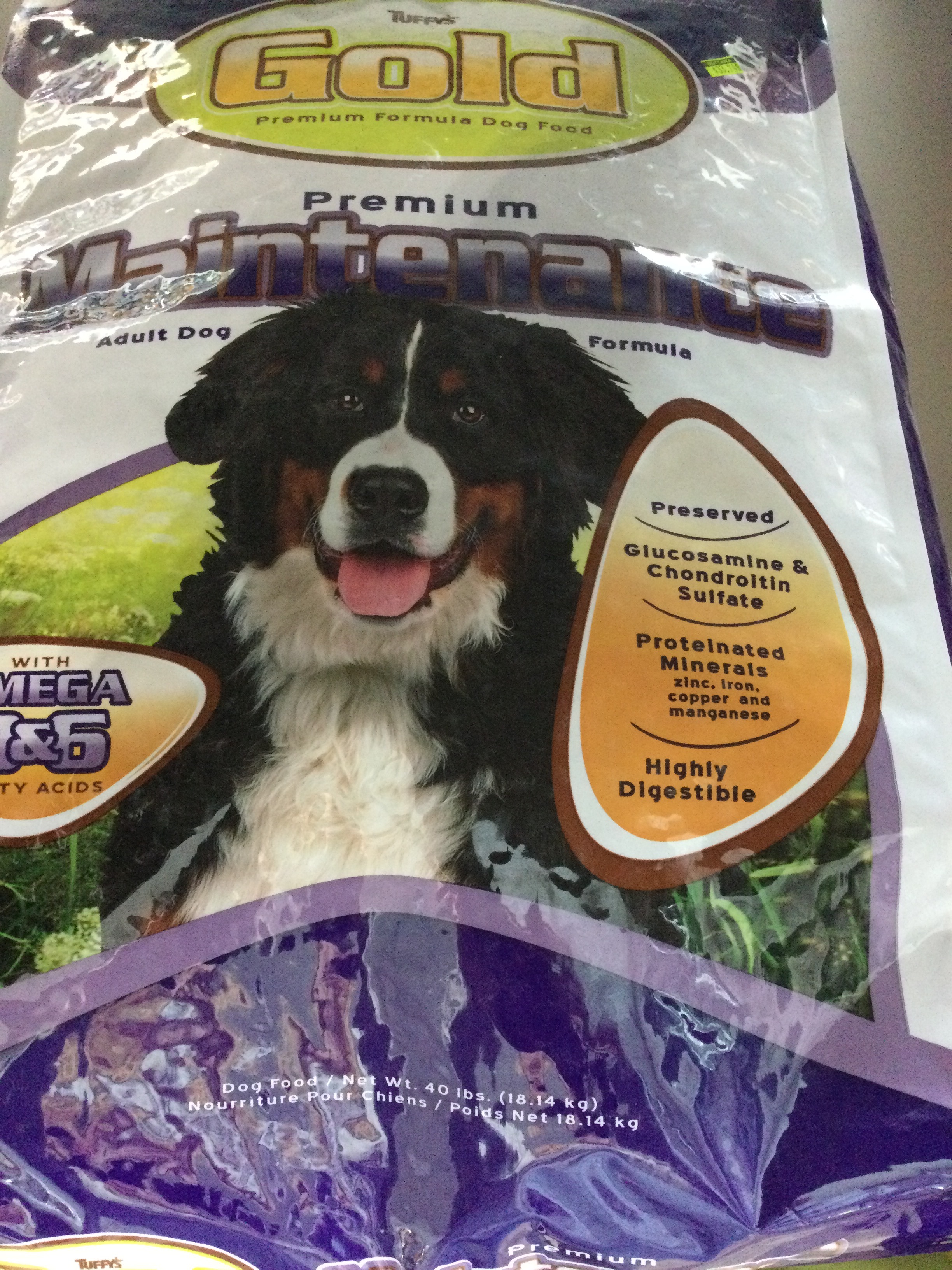 40lb Tuffy's Gold Maintenance Dog Food 21/12