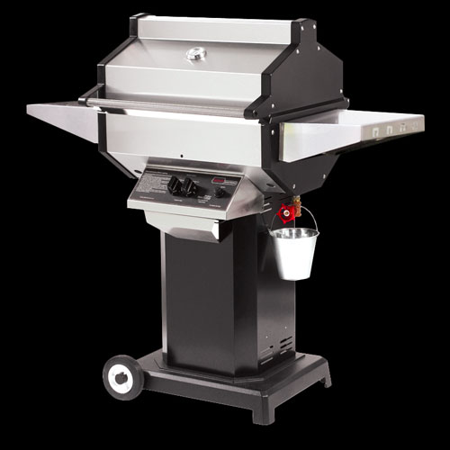 Phoenix Grill - Stainless W/ Cast Al End Caps-  Black Column - 2 Wheel