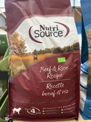 4lbs Nutri Source Beef and Brown Rice Dog Food