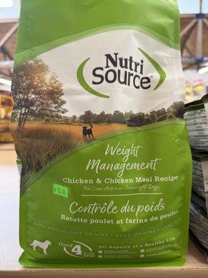 4lb Nutri Source Weight Management Dog Food