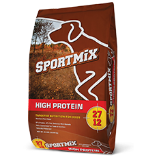 50lb Sportmix High Protein Dog Food brown bag